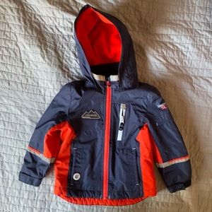 2T London Fog blue orange hooded jacket outerwear